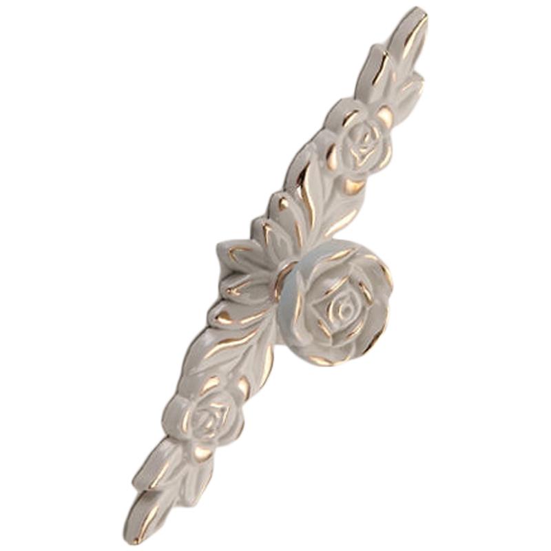 Euro Rose Cabinet Knobs Vintage Exquisite 3D Zinc Alloy Flower Drawer Pull Handles for Kitchen Bedroom and Bathroom