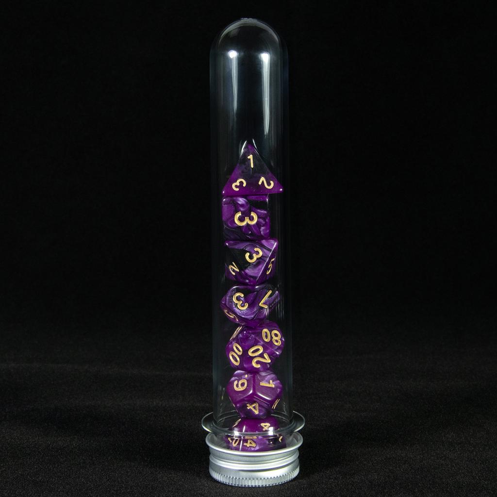 7 szt. Wielościenne kostki w mieszanych kolorach z tubą do DND TRPG RPG Cthulhu COC Gra planszowa Drużyna prowadząca Zestaw kości DND