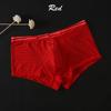 Men Sexy Bulge Pouch Underpants Striped Ultra-Thin Low-Waist Transparent Mesh Boxer Ice Silk
