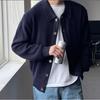 Men Spring Autumn Classic Lapel Knit Cardigan Loose Trendy Versatile Sweater Jacket