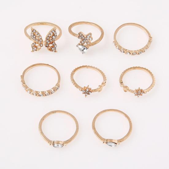 Simple Boho Rings Butterfly Flower Electroplated Elegant