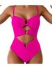 One Piece Swimsuit Women Sexy Solid Color Bikini Swimwear Fashion Elegant Beach Vacation Swimwear