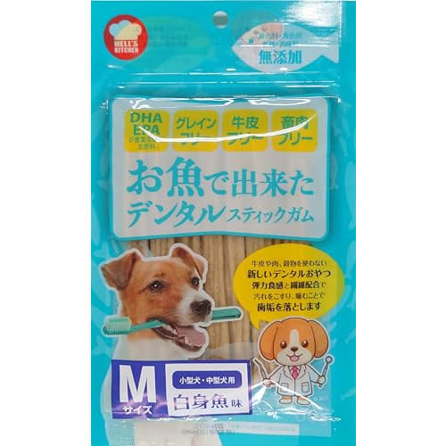 Fish Dental Stick Gum, White Fish Flavor, Medium Size, 60g (x2)