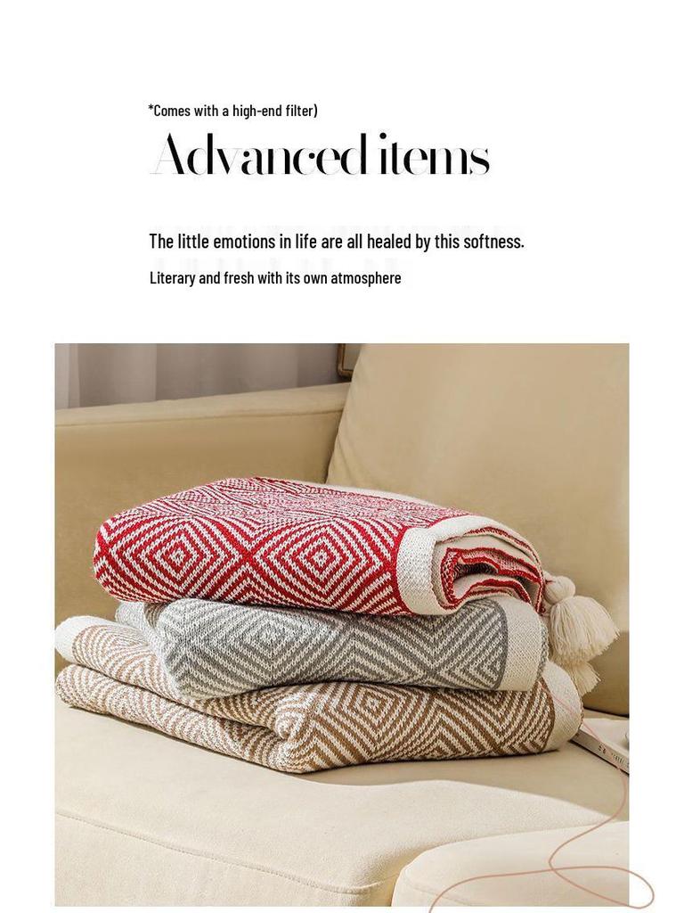 G5Z Wabi-Sabi Stil Kaffee Farbe Decke: Luxuriöser Bettläufer und Sofadecke für Zuhause oder Büro