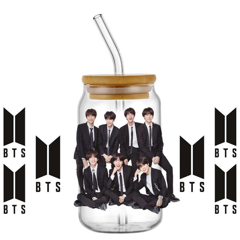 Popular Korean Oppa Groups Easy Peel Waterproof Party Diy Decals 3D Transfers Uvdtf Tumbler Stickers 16Oz Uv Dtf Cup Wraps