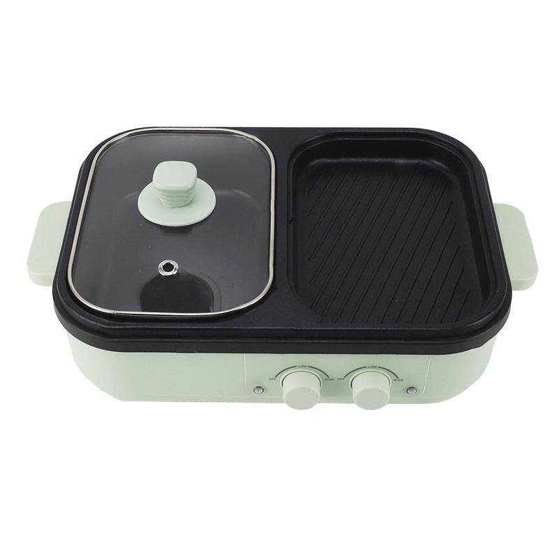 

Multi-Functional Household Electric Hot Pot - 3-in-1 for Stir-Fry/Boiling/Grilling, Non-Stick Cooker for Family, Dorm Room & Small Kitchen YJKJ-EF-37 зелений