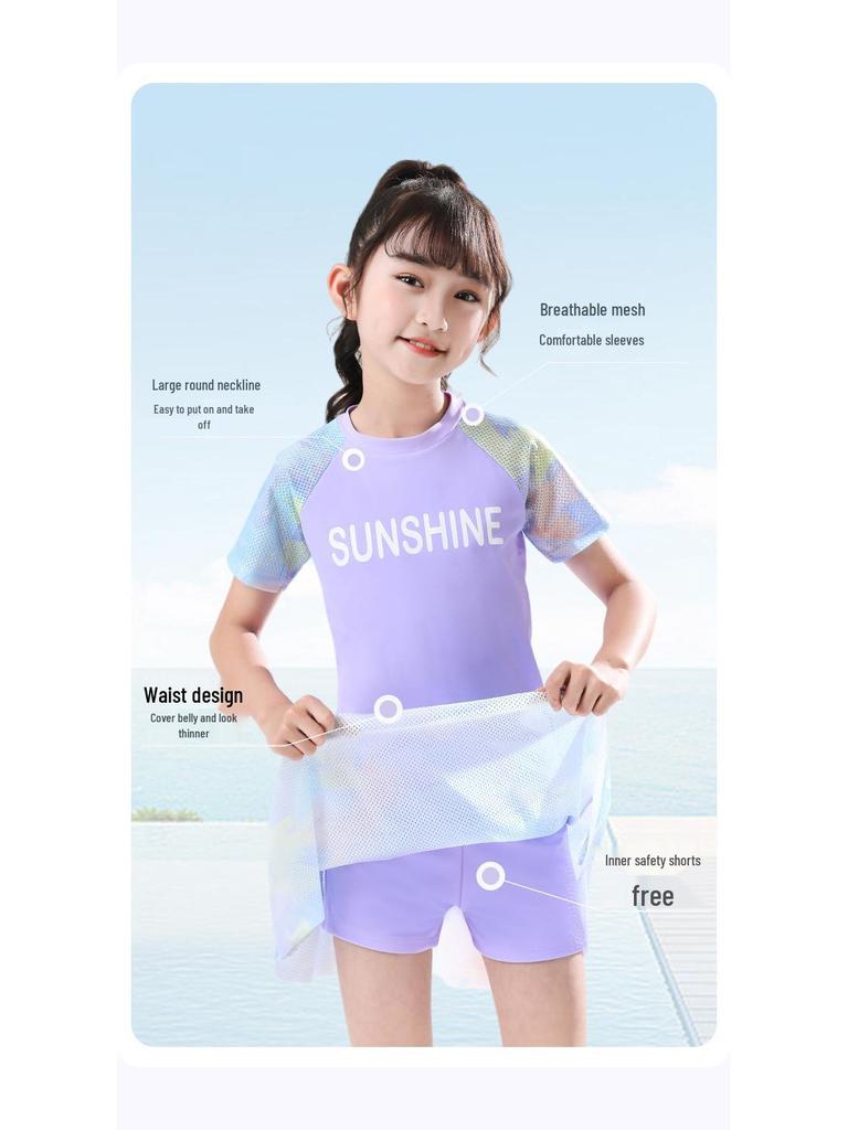 Big Kids Japanese Style Cartoon Princess Two-Piece Swimsuit for Girls, 2025