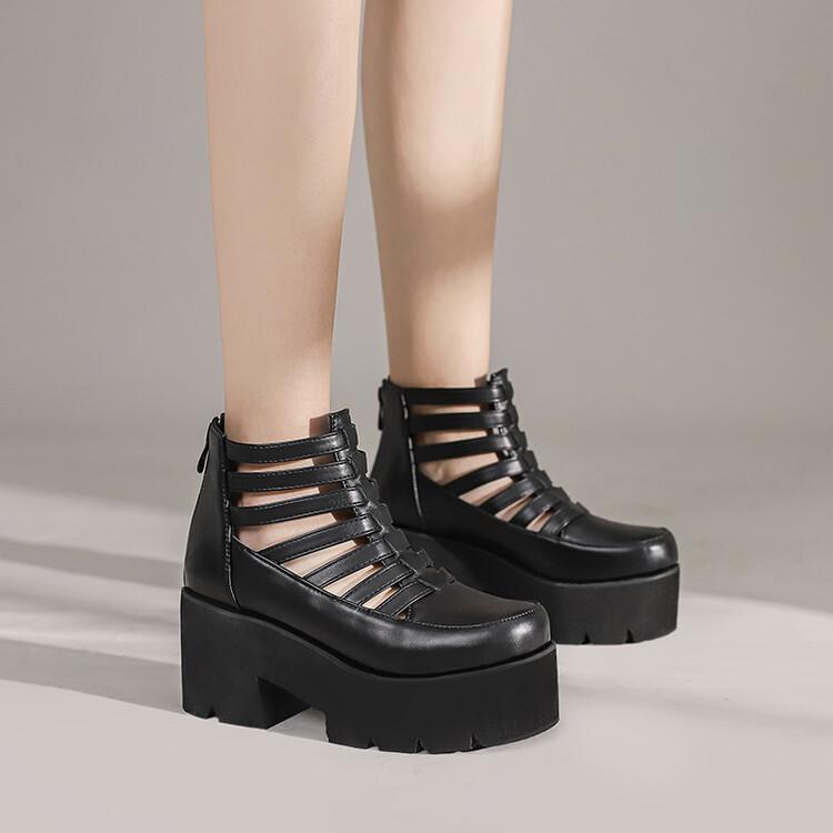 Roman Sandals Women's Thick Heel Super High Heel Cool Boots Summer New British Style Bag Head Waterproof Table Versatile Women's Shoes