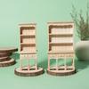 Wood Miniature Cabinet for 1/12 Scale Doll House Accessories Unpainted Organization Bookcase for Scene Display Decoration