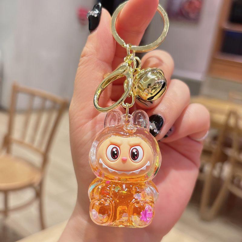 Cartoon Oil Keychain Cute Bunny Bag Small Pendant Internet Celebrity Quicksand Keychain