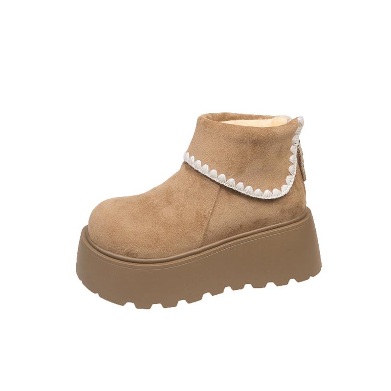 Fashion Winter Chunky Platform Heels Women Ankle Boots Keep Warm Height Increase  Short Booties Shoes Zapatos Mujer