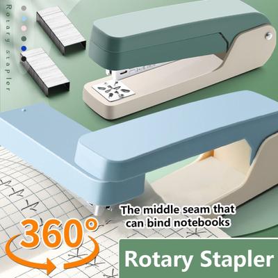 Use 24/6 Staples Stapler Heavy Duty Effortless Heavy Duty Stapler 360 Degree Rotary Metal Long Stapler Bookbinding Supplies