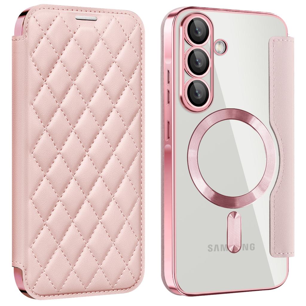 Dla Samsung Galaxy A56 5G Magnetyczne Etui Romb PU Skóra Pokrowiec na Telefon