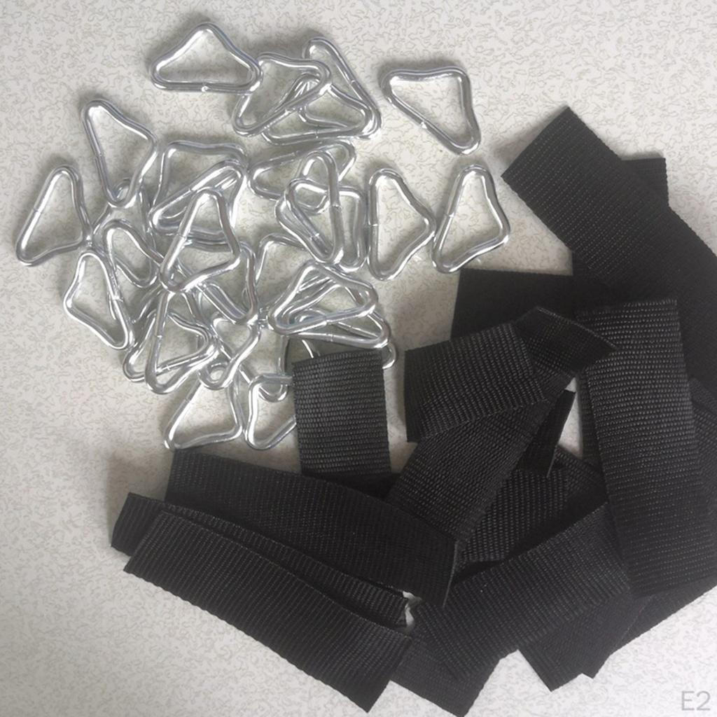 10x Trampolinmatte Stahl Dreieckringe für Gurtpolster