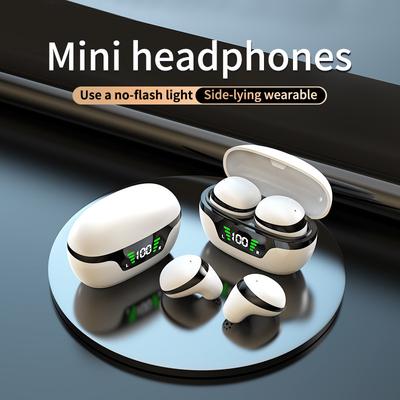 Mini Unsichtbarer kabelloser Kopfhörer TWS Bluetooth 5.3 Schlafkopfhörer Versteckte Ohrhörer Wasserdichtes HiFi-Sport-Headset mit Rauschunterdrückung