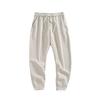 Winter Fleece Thickened Casual Pants Men's Tied Feet Solid Color Long Pants