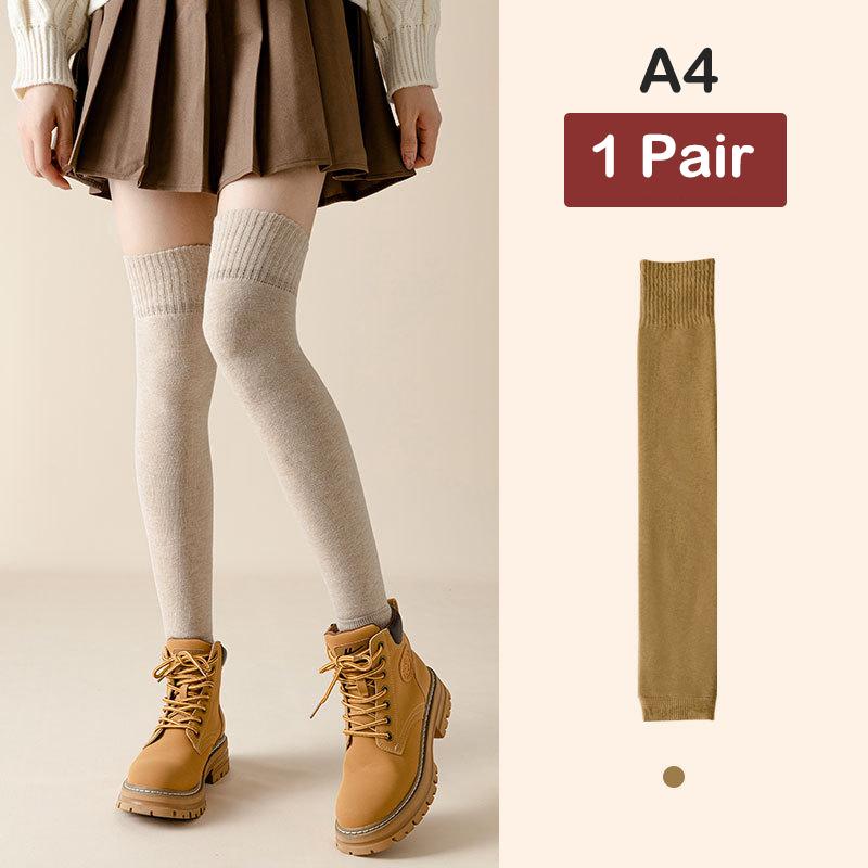 1Pair Over Knee High Footless Leg Warmers Women Warm Winter Knitted Crochet Long Boots Socks Warm Long Leg Warmers Thermal Thigh High Sock