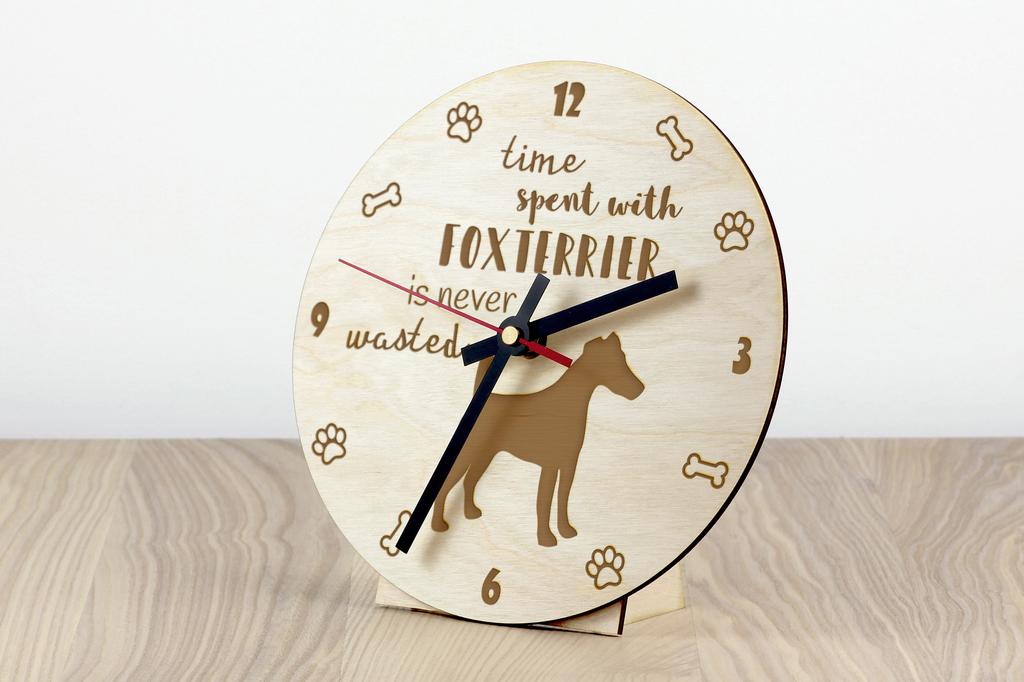 Fox Terrier Smooth - clock with dog, wooden clock with engraving, personalised clock by Art-Dog