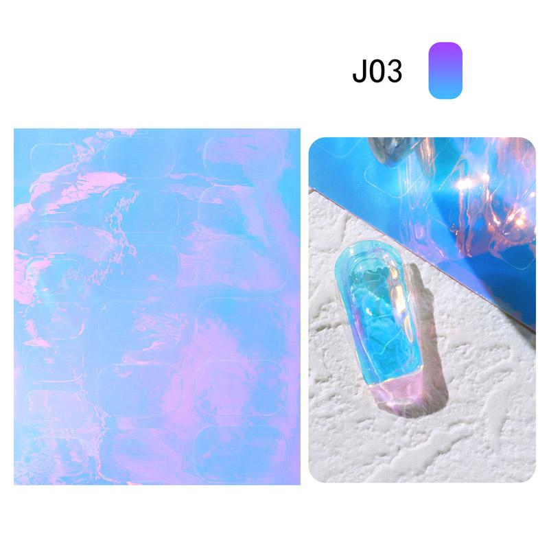 1 PC Nail Art Aurora Ice Cube Cellophane Glass Foil Film Sticker Colorful Transfer Laser Jewelry Paper Manicure Nail DIY Decoration