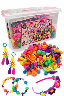(Official) Honey Art Beads Standard 800 Pieces (Includes Headband) - Block-like Connecting Beads
