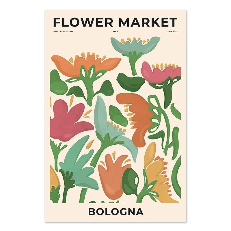 Flower Market Poster Printing Abstract Plant Wall Art Paris New York City Name Canvas Painting Living Room Home Decoration