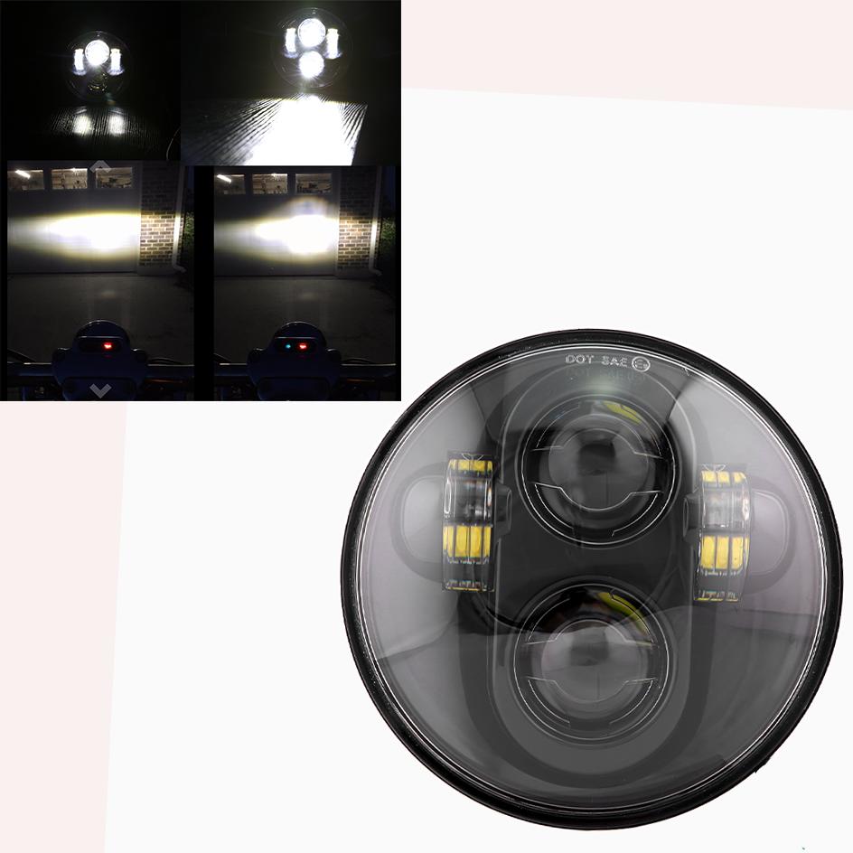 

5,75-дюймовая круглая светодиодная фара с кольцом Halo DRL, янтарным указателем поворота для Honda Shadow Aero Phantom VLX 600 750 VT 1100 1300 1800