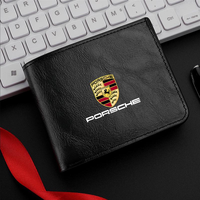 New Leather Car Purses Driver License Credit Card Wallet Money Bag For Porsche Cayenne Panamera Macan 911 718 Taycan Boxster 918