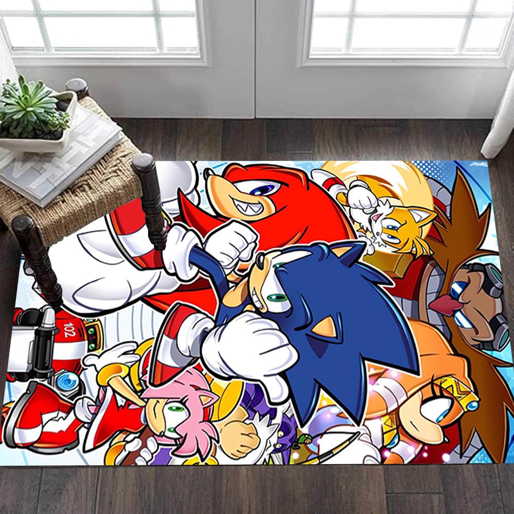 Sonic The Hedgehog Tails Art Print Decoration,Carpet,Living Room,Bedroom, Non-slip,Square rug