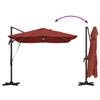 Cantilever Sun Umbrella with LED Light Strips Terracotta 351 X 250 X 253 Cm