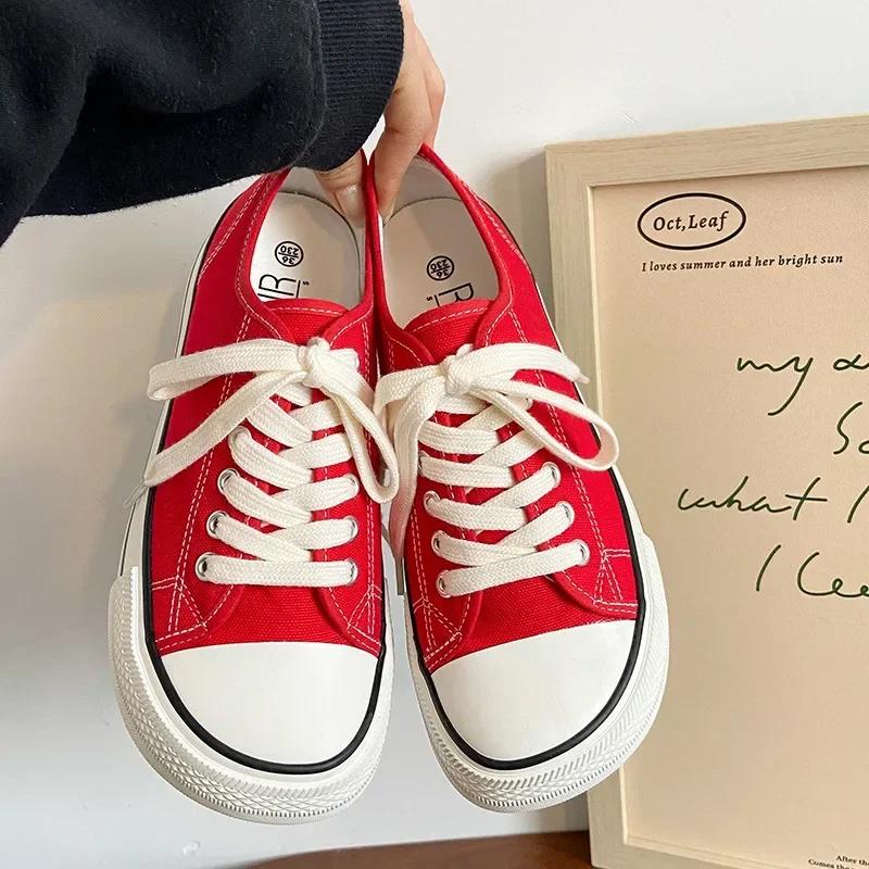 Жіноче парусинове взуття Жіноча мода Літні повсякденні кросівки Студентське повсякденне взуття Високе жіноче вулканізоване взуття
