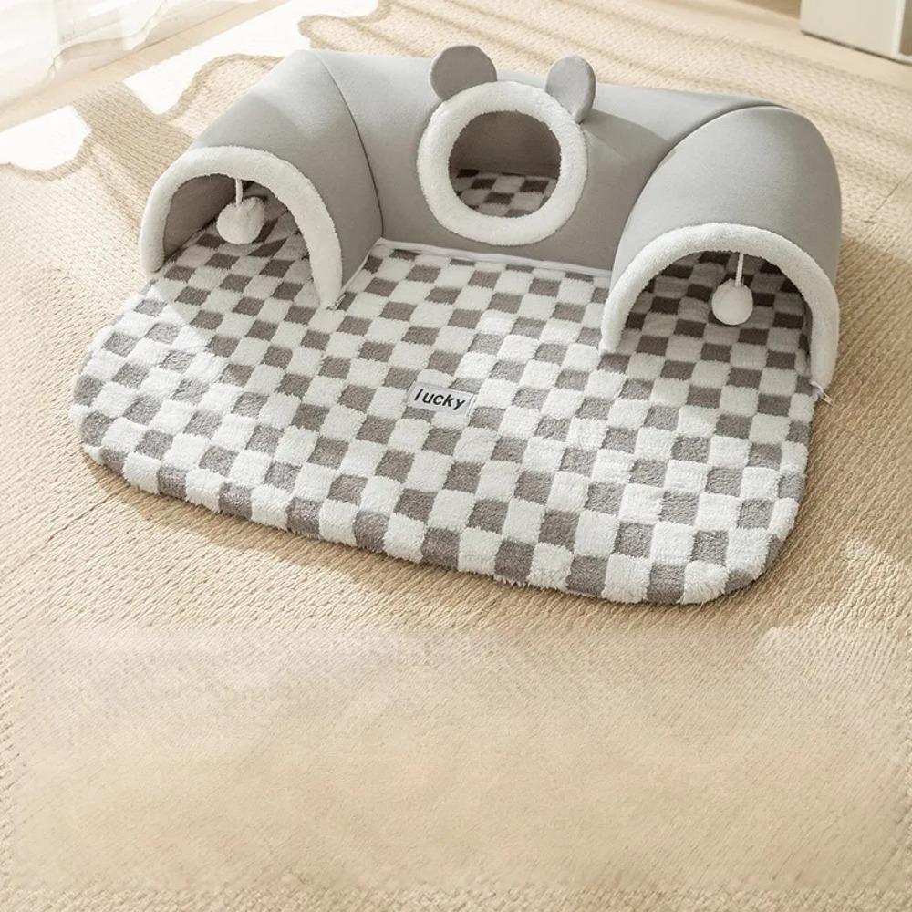 

Кошачий туннель с тремя отверстиями, кошачье гнездо, осенне-зимнее гнездо для питомца, прятки, туннель для кошки с лосем, осенне-зимнее гнездо для питомца S