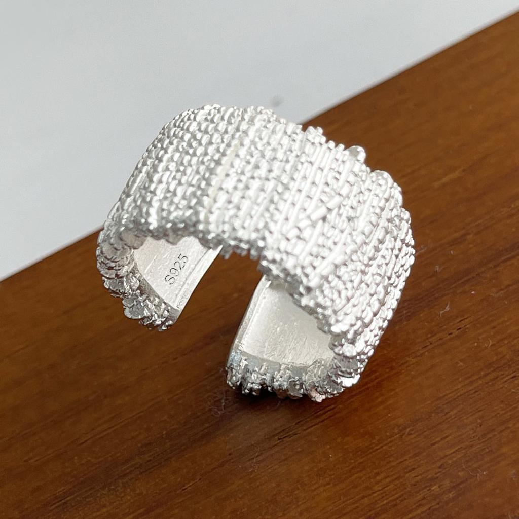 Pierścionki ze srebra 925 dla kobiet Geometryczna Delikatna Biżuteria Palec Regulowany Szeroki Błyszczący Pierścionek Na Imprezę Prezent Urodzinowy