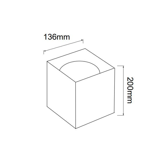 Square LED Ceiling Light 10W 700lm 4200K Black XL