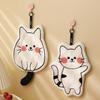 1Pcs Cute Cat Coral Fleece Hanging Towel Kitchen Hand Towel Bathroom Soft Absorbent Handkerchief Wipe Towel Cartoon Kids Towels