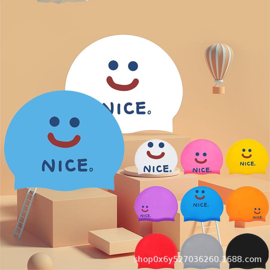 Women's Long Hair Silicone Swim Cap with Racing Pattern for Large Sizes