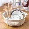 Dual-Layer Kitchen Storage Basket: Drainable, Multi-Purpose for Fruits & Vegetables