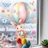 1 Sheet Cute Rabbit Colorful Egg Stickers Easter Electrostatic Patch Glass Window Decals Children'S Room Decoration