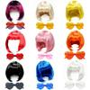 3Pcs Halloween Cosplay Wig Set Colorful Short Bangs Y2K Role-playing Short Hair Wig  Halloween