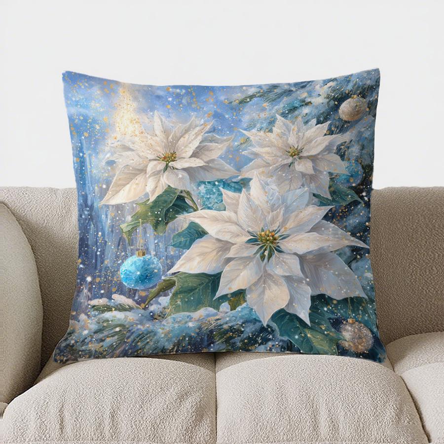 Home Decor Santa And Snowman Christmas Cozy Pillow Pattern Cushion Cover Suitable For Sofa Bedroom Car Pillow Cover