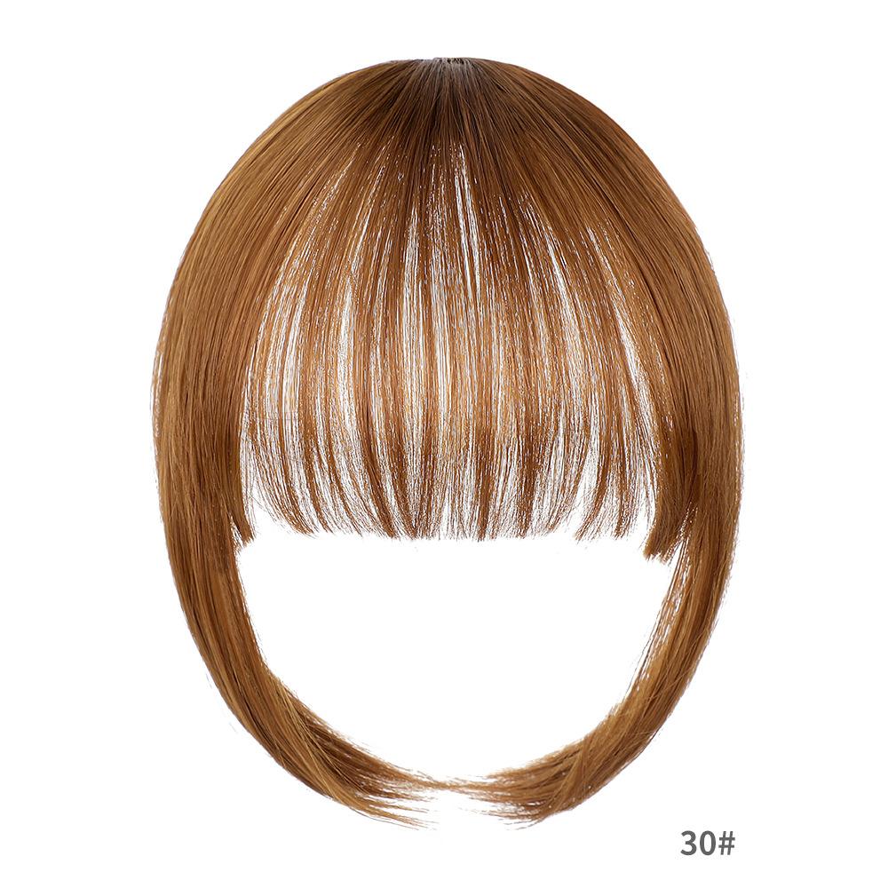 Straight Air Through Blunt Fringe with Clip Bangs Synthetic Hair Extension Heat Resistant Bangs Clip Natural Hairpiece