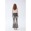 RI3 Women's Mid-Rise Slim-Fit Flare Jeans, Skin-Friendly Cotton, Retro Faded Blue