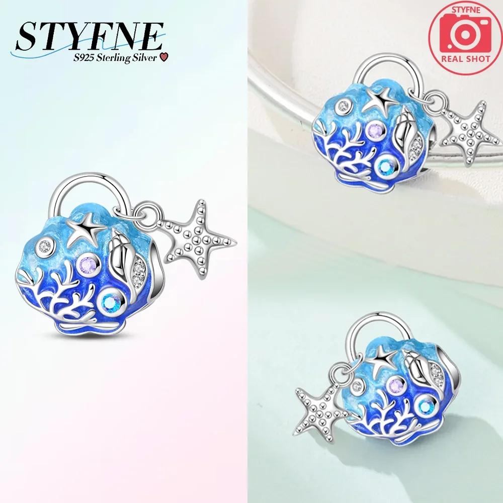Shell Sea Mussel Blue Penguin Starfish Star Animal Original Copper Charms Bead Fit Bracelet Accessory Fine Gift Diy Jewelry