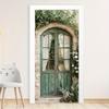 Rustic Green Wallpaper Self Adhesive Door Mural Removable Vinyl Home Decor Art Decal Wooden Scenery Wall Poster Stickers Porte Deursticker