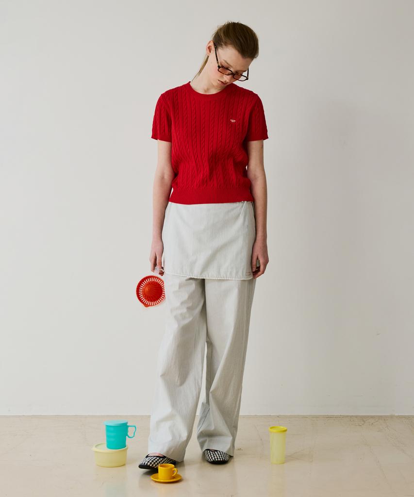 COVERNAT WOMAN Cotton Skirt Layered Pants Sky Blue