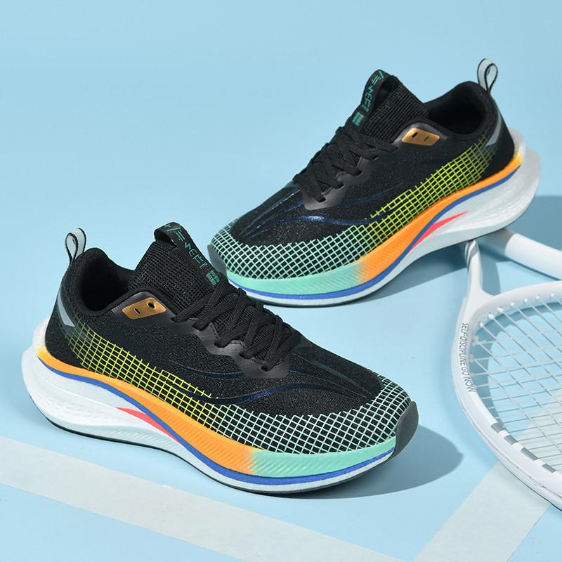 Running Shoes, Sports Shoes, Racing Shock Absorption, Ultra-light Running Shoes, Boys and Teenagers, Students, Carbon Board Racing, Breathable, Fly-w