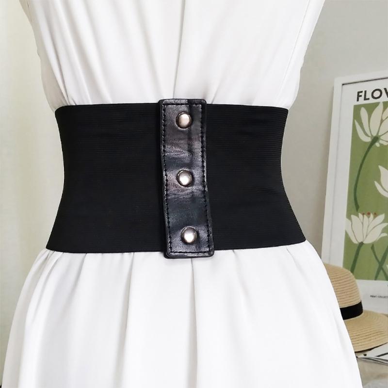 Stretchy Cinch Belt For Dresses Buckle Slimming Body Belts for Women Elastic High Waist Hiphop Rock Nightclub Sexy Jeans