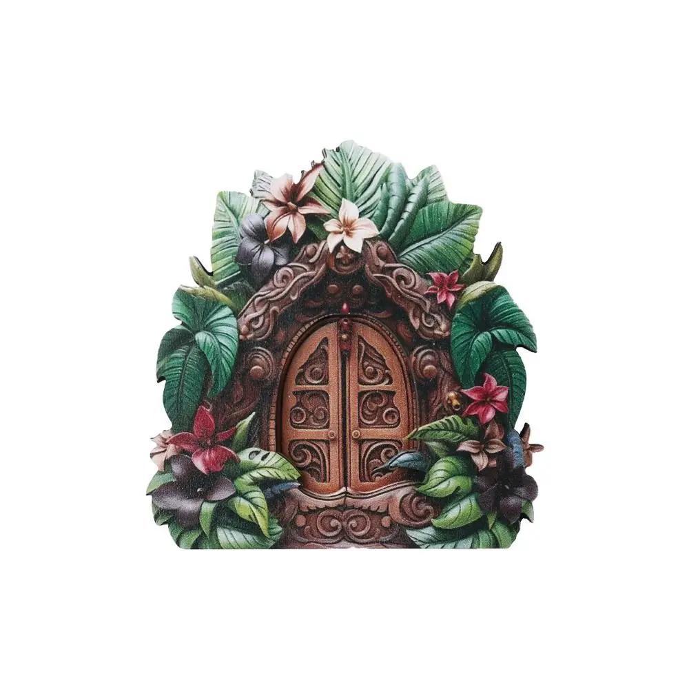 Dollhouse Wood Fairy Elf Door Mini Home Decorations Room Wall Decoration Cartoon Elf Door Baby Gift Craft Ornaments