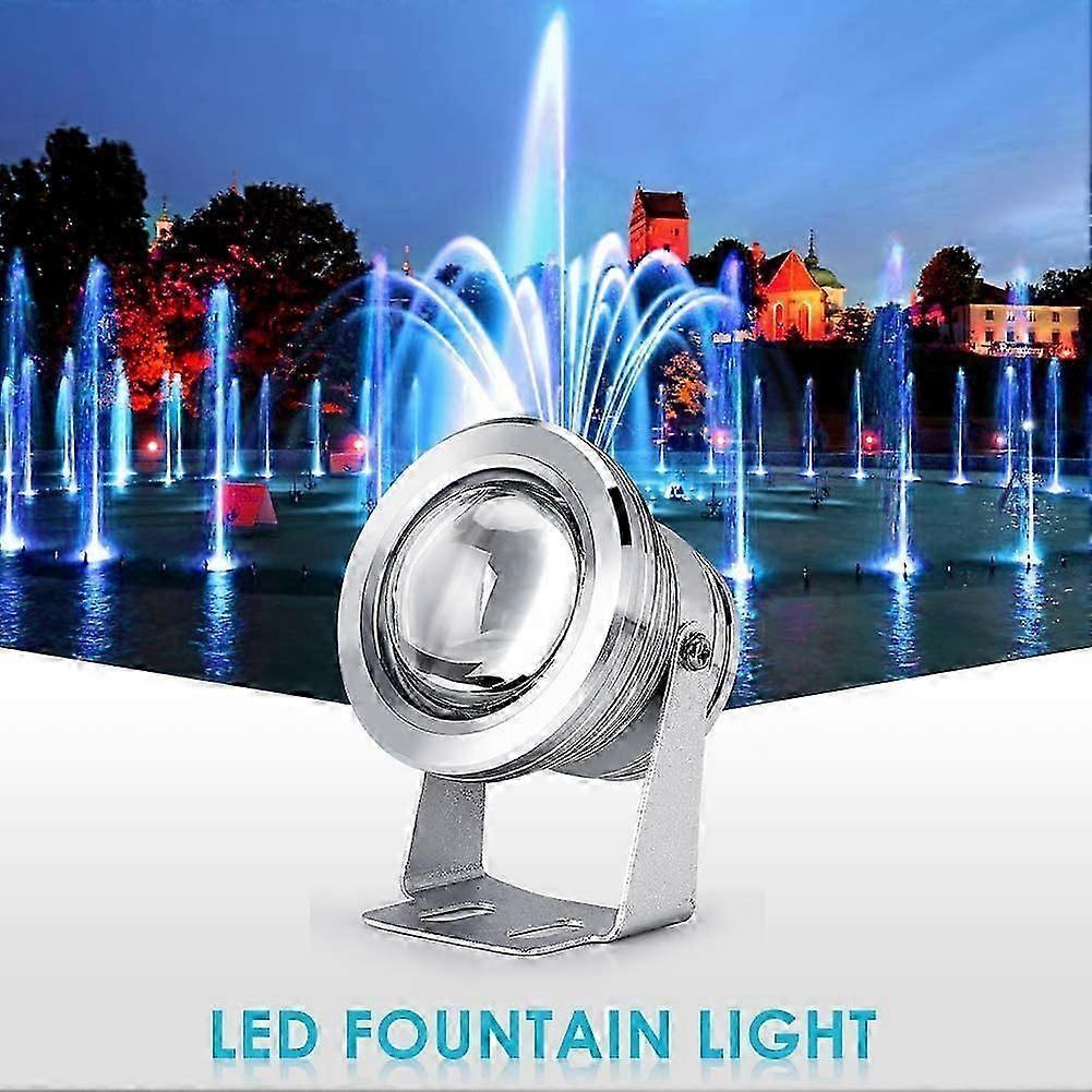 LED Submersible Floodlight, IP67 Waterproof RGB Underwater Light, 10W LED Spotlight for Fountain Pool Outdoor Garden Lighting Silver