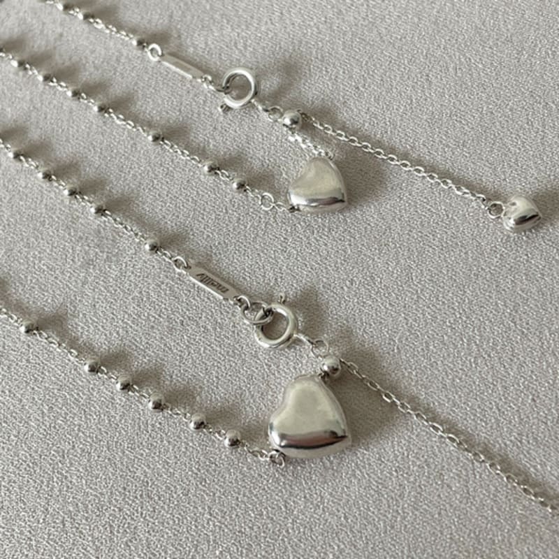 Melliv Silver Volume Heart Bracelet_mvb11