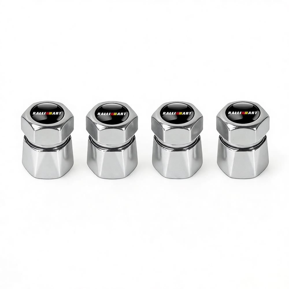 Cxtbky1 New 4Pc Car Wheel Tire Valve Caps Air Stem Covers Accessories For Mitsubishi Outlander RalliArt ASX Pajero Lancer Interior Decor